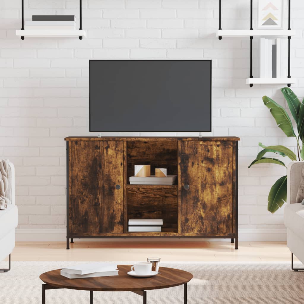 vidaXL TV Cabinet Smoked Oak 100x35x65 cm Engineered Wood