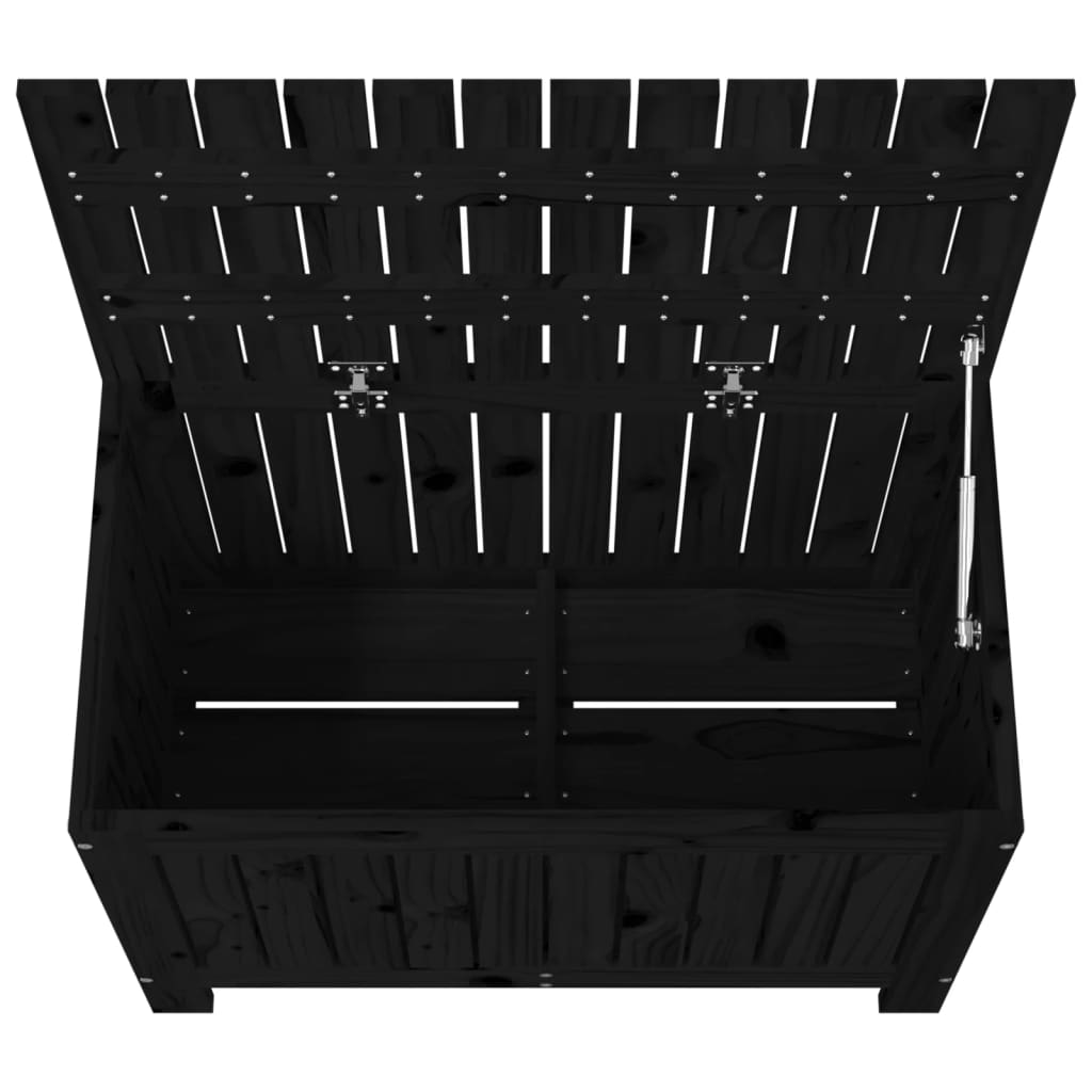 vidaXL Garden Storage Box Black 76x42.5x54 cm Solid Wood Pine