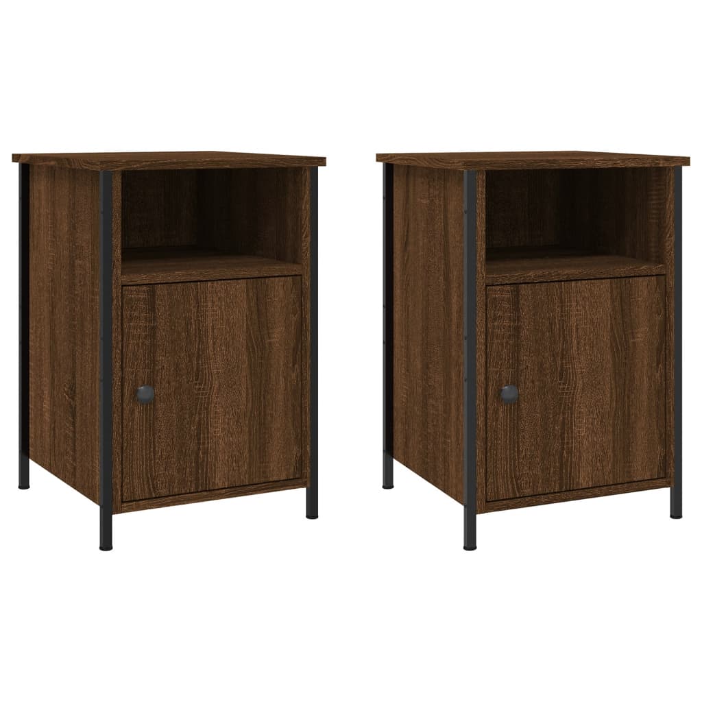 vidaXL Bedside Cabinets 2 pcs Brown Oak 40x42x60 cm Engineered Wood