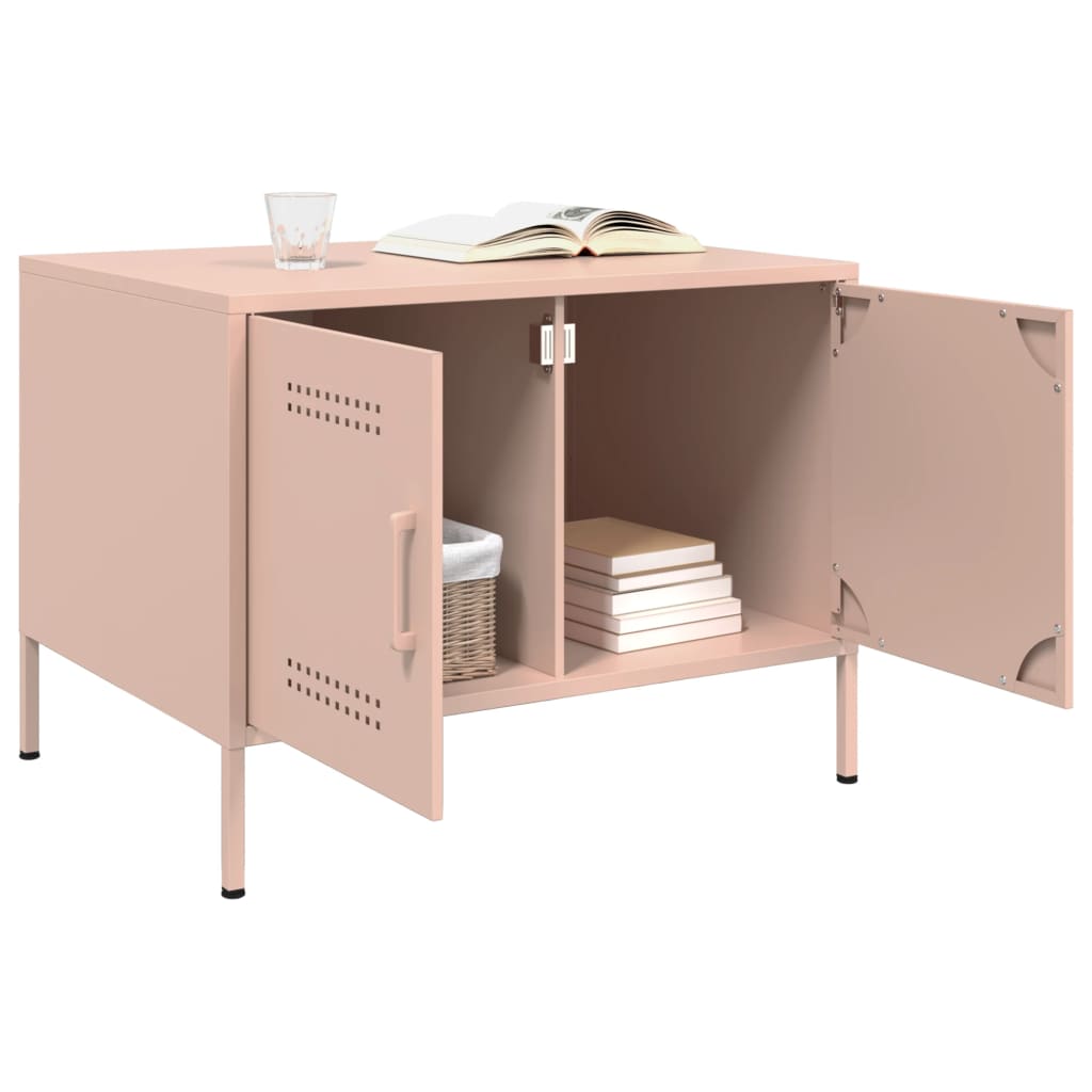 vidaXL Coffee Table Pink 68x50x50.5 cm Steel