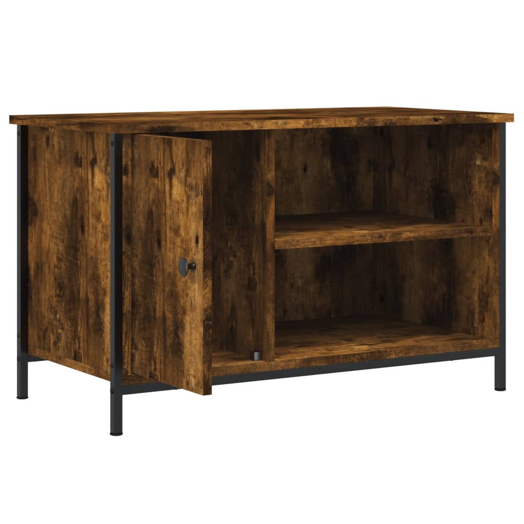 vidaXL TV Cabinet Smoked Oak 80x40x50 cm Engineered Wood