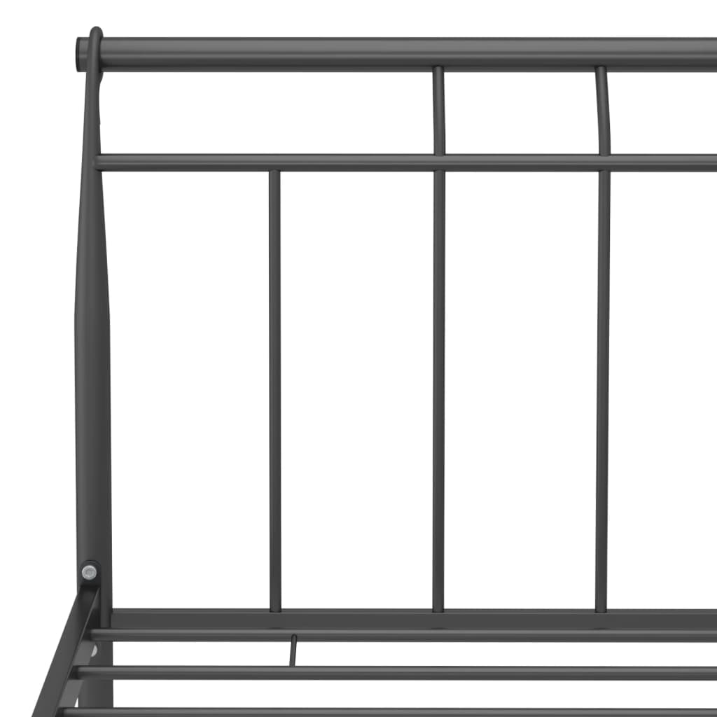 vidaXL Bed Frame without Mattress Black Metal 140x200 cm