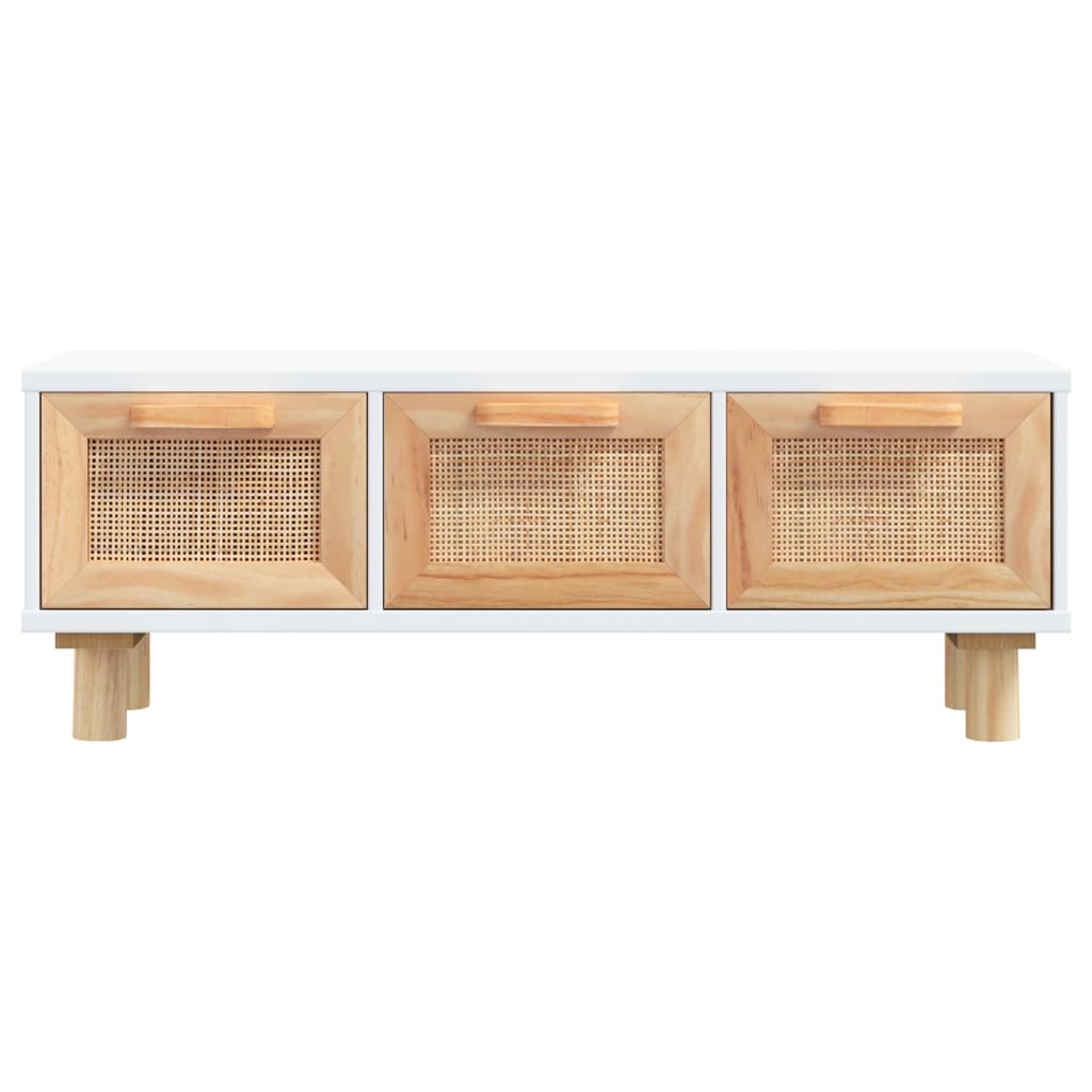 vidaXL Coffee Table White 80x40x30 cm Engineered Wood&Solid Wood Pine