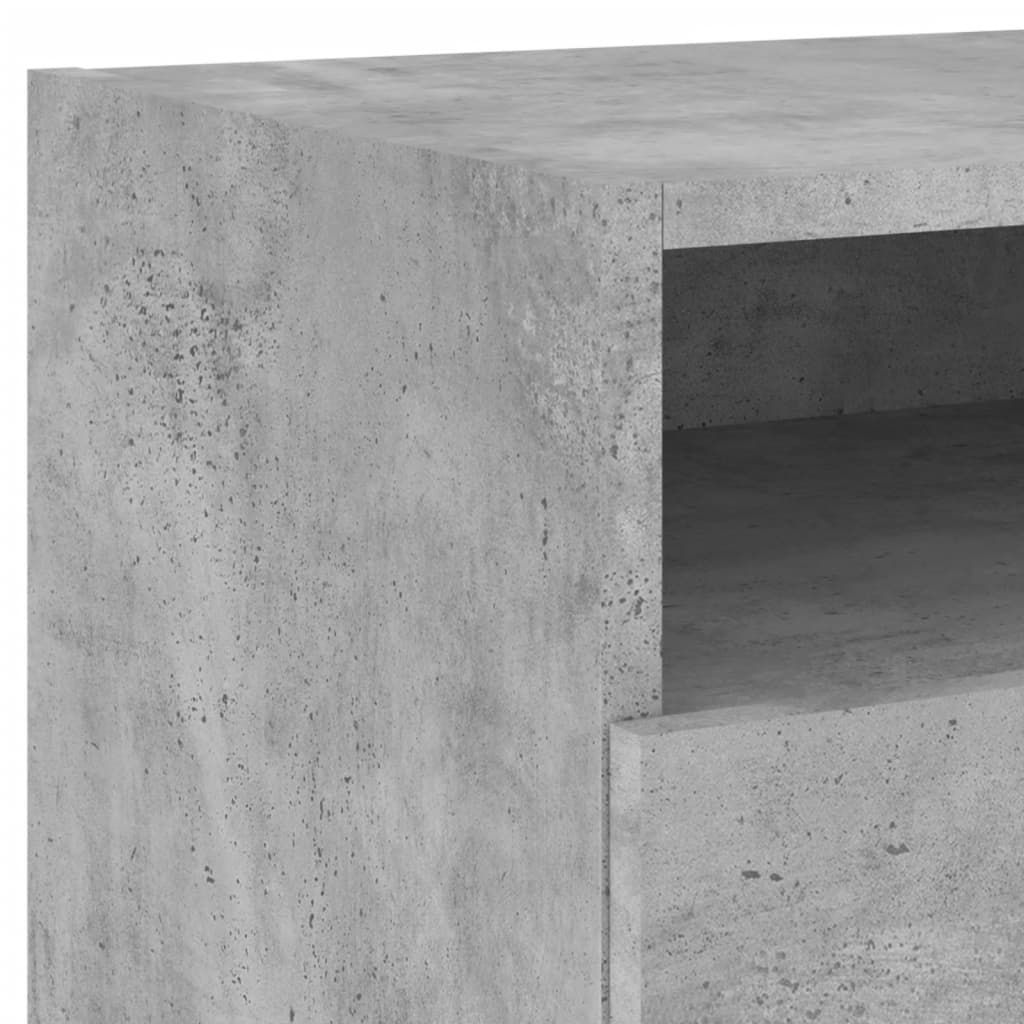 vidaXL Bedside Cabinets with LED Lights 2 pcs Concrete Grey 40x39x37 cm