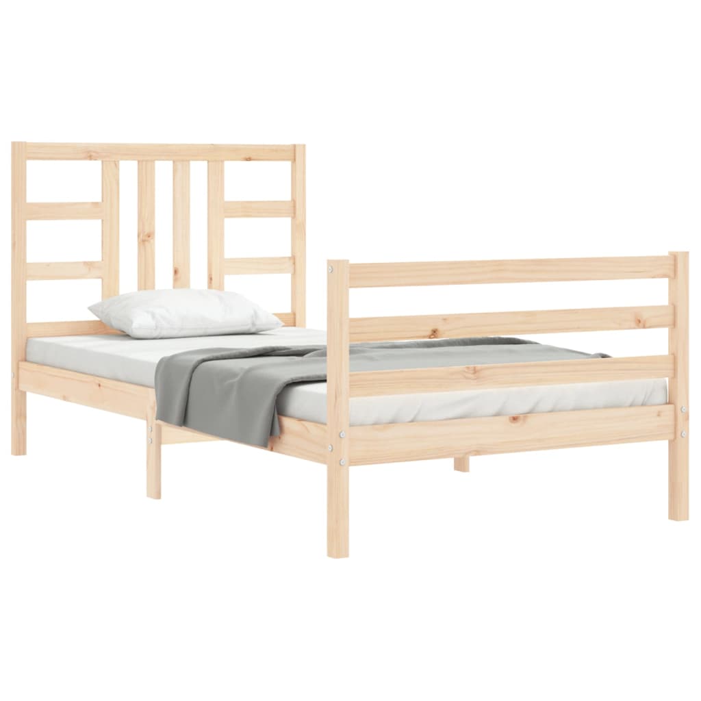 vidaXL Bed Frame without Mattress Single Solid Wood Pine