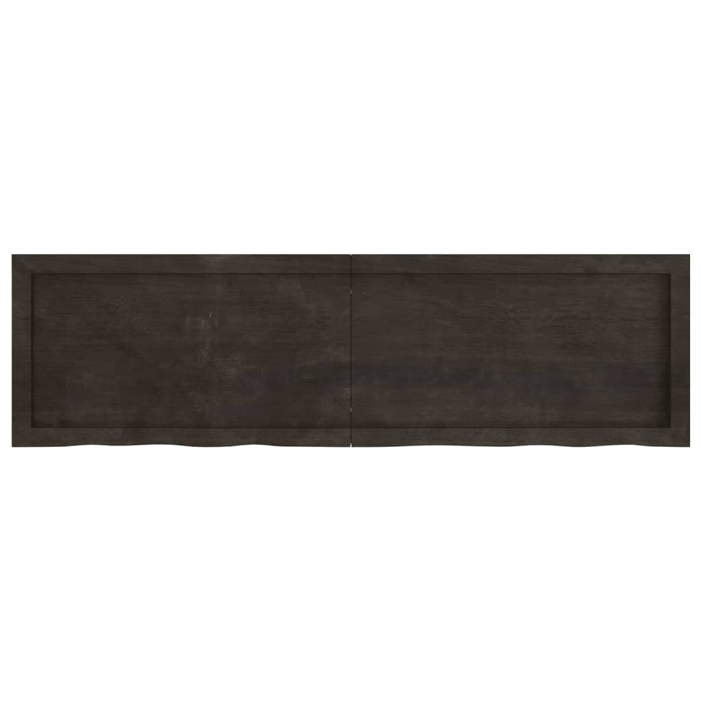 vidaXL Wall Shelf Dark Brown 140x40x(2-6) cm Treated Solid Wood Oak