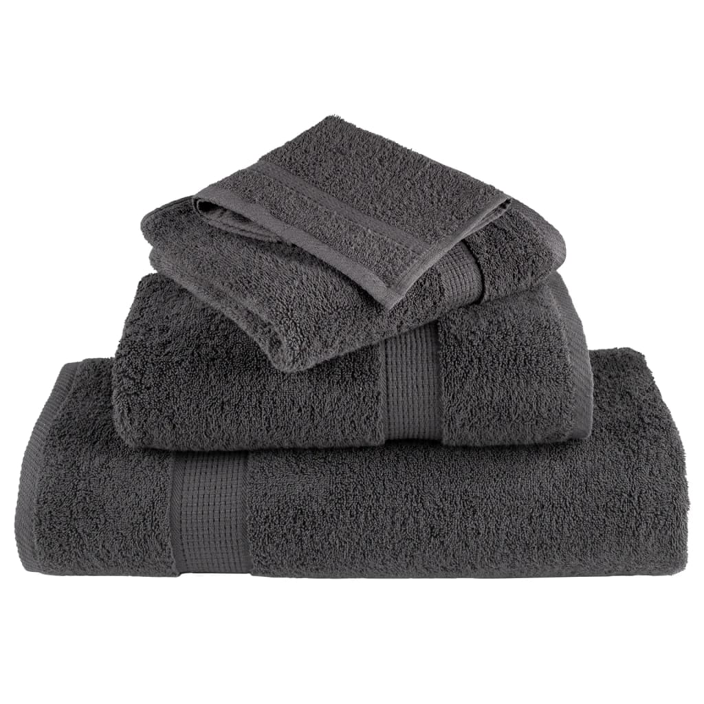 vidaXL 6 Piece Premium Towel Set SOLUND Anthracite 600 gsm