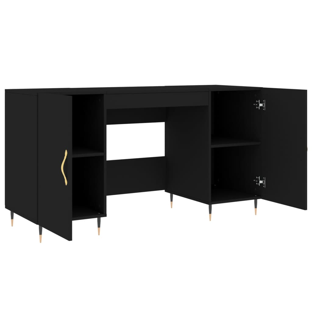 vidaXL Desk Black 140x50x75 cm Engineered Wood