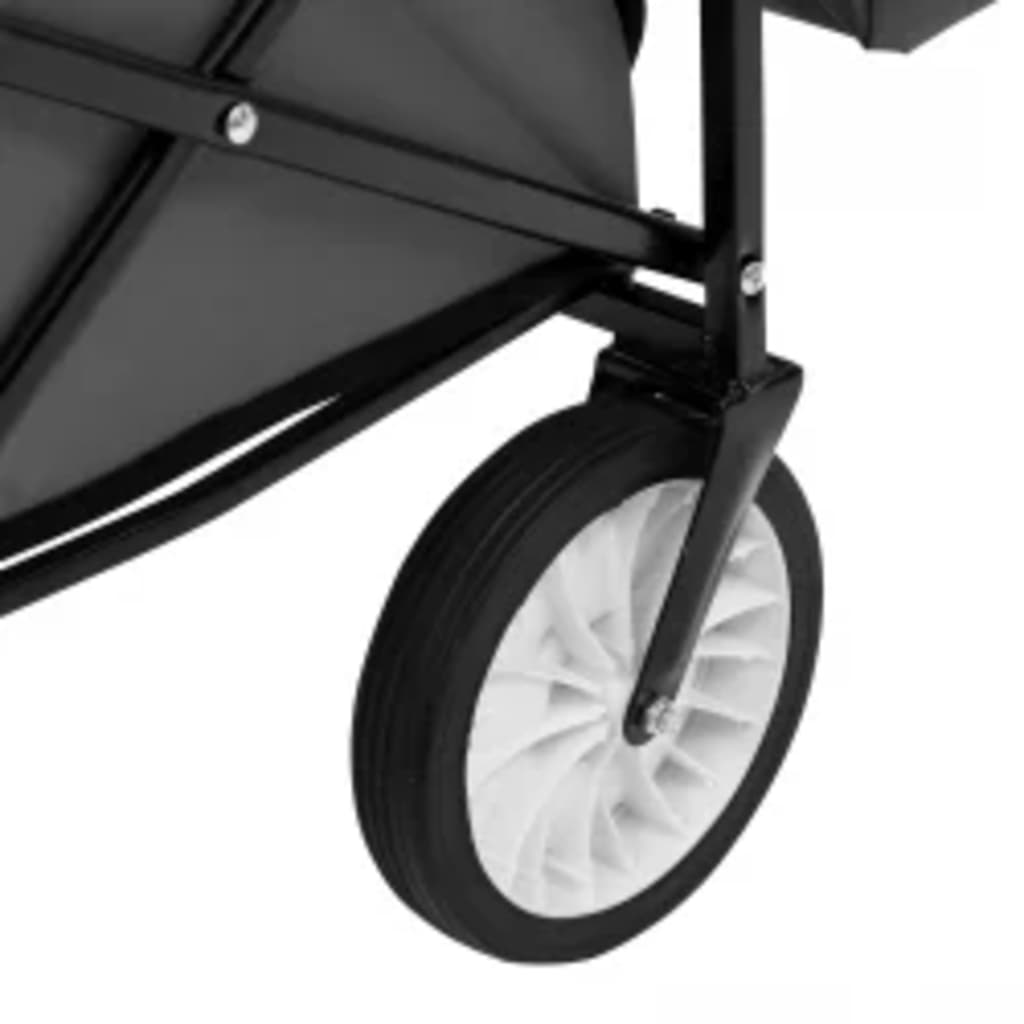 vidaXL Folding Hand Trolley with Canopy Steel Grey