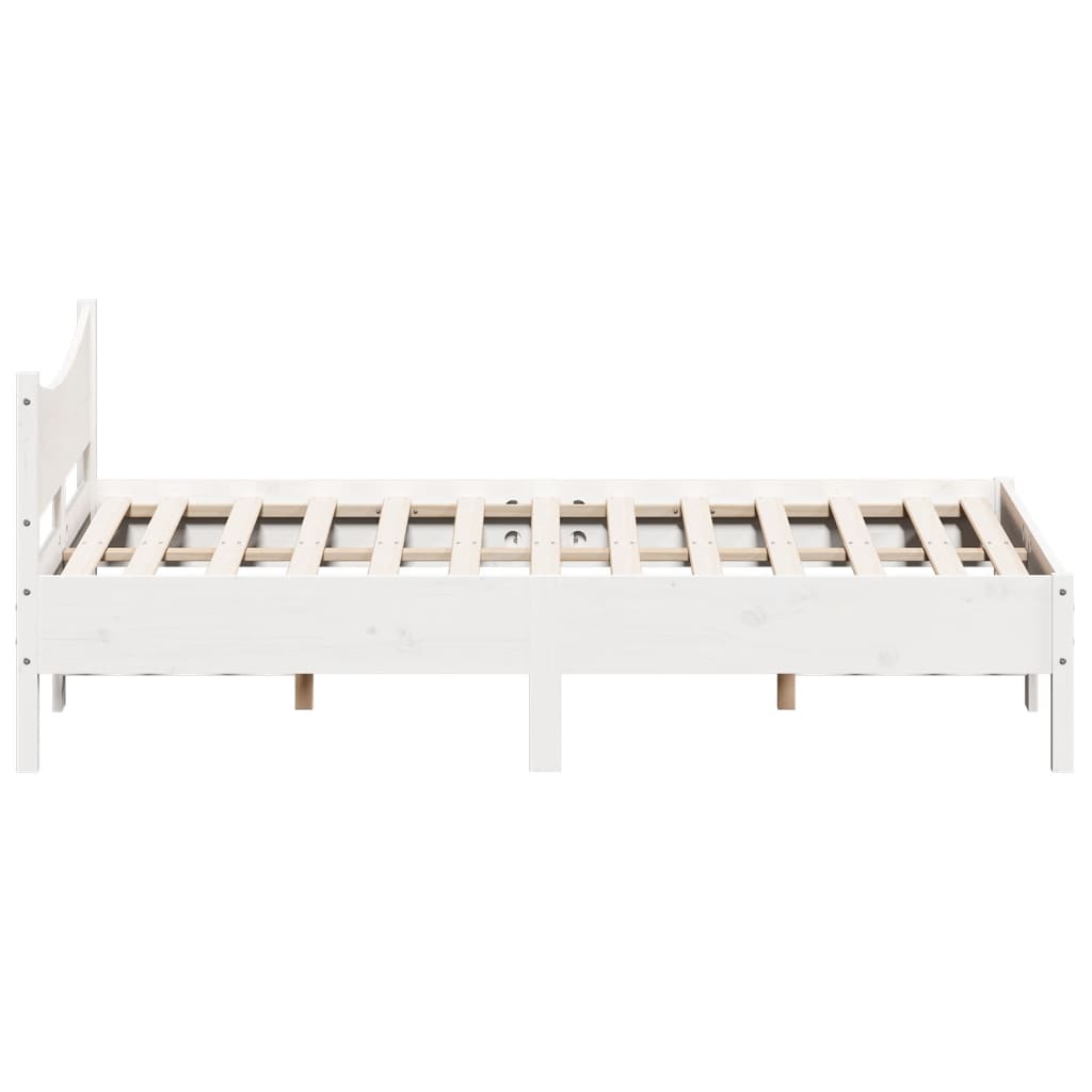 vidaXL Bed Frame without Mattress White 140x190 cm Solid Wood Pine