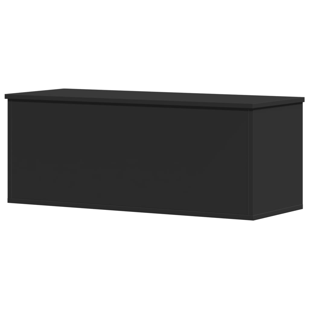 vidaXL Storage Box Black 90x35x35 cm Engineered Wood