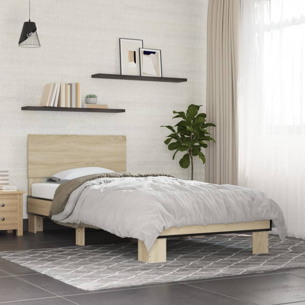 vidaXL Bed Frame without Mattress Sonoma Oak 100x200 cm