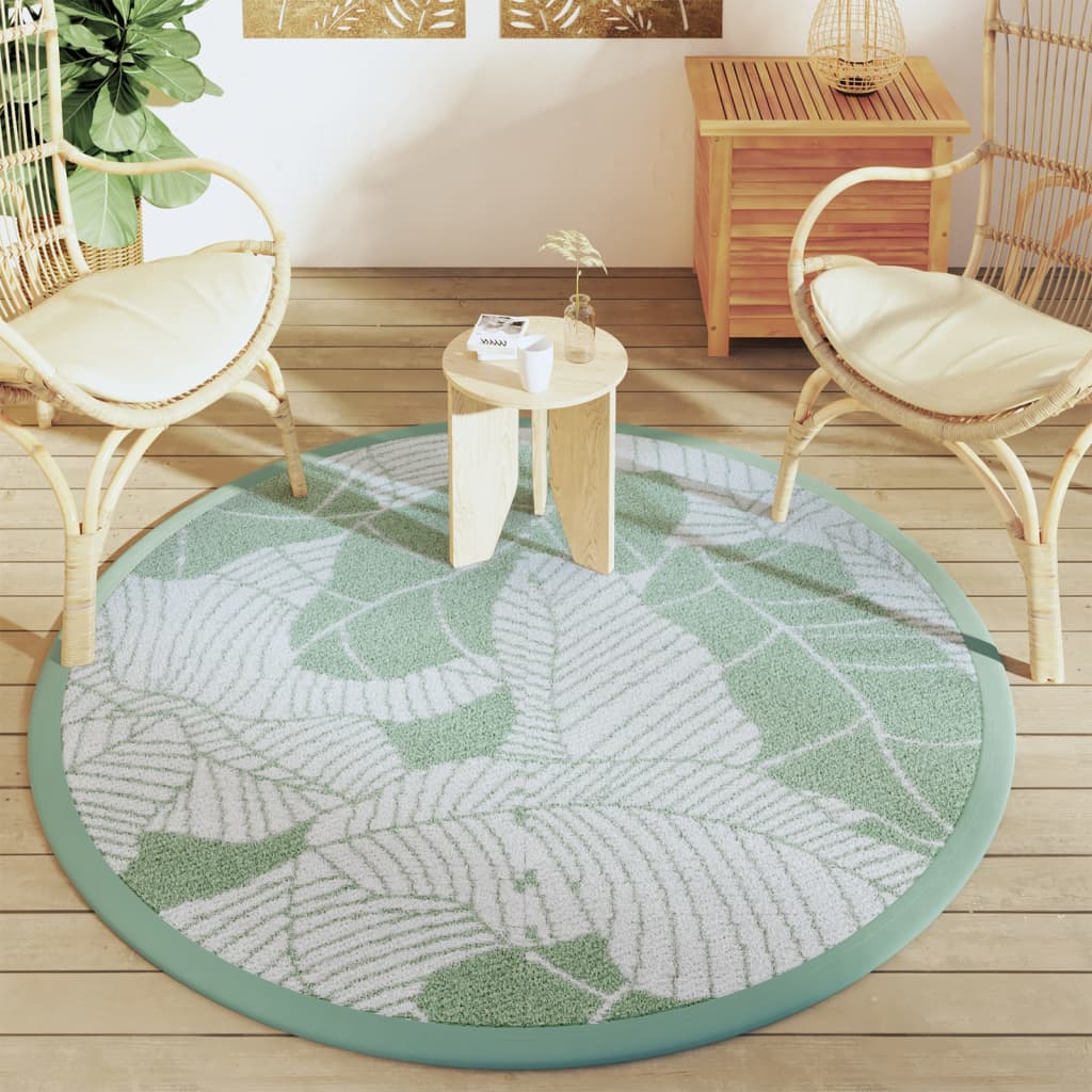 vidaXL Outdoor Carpet Green Ø160 cm PP