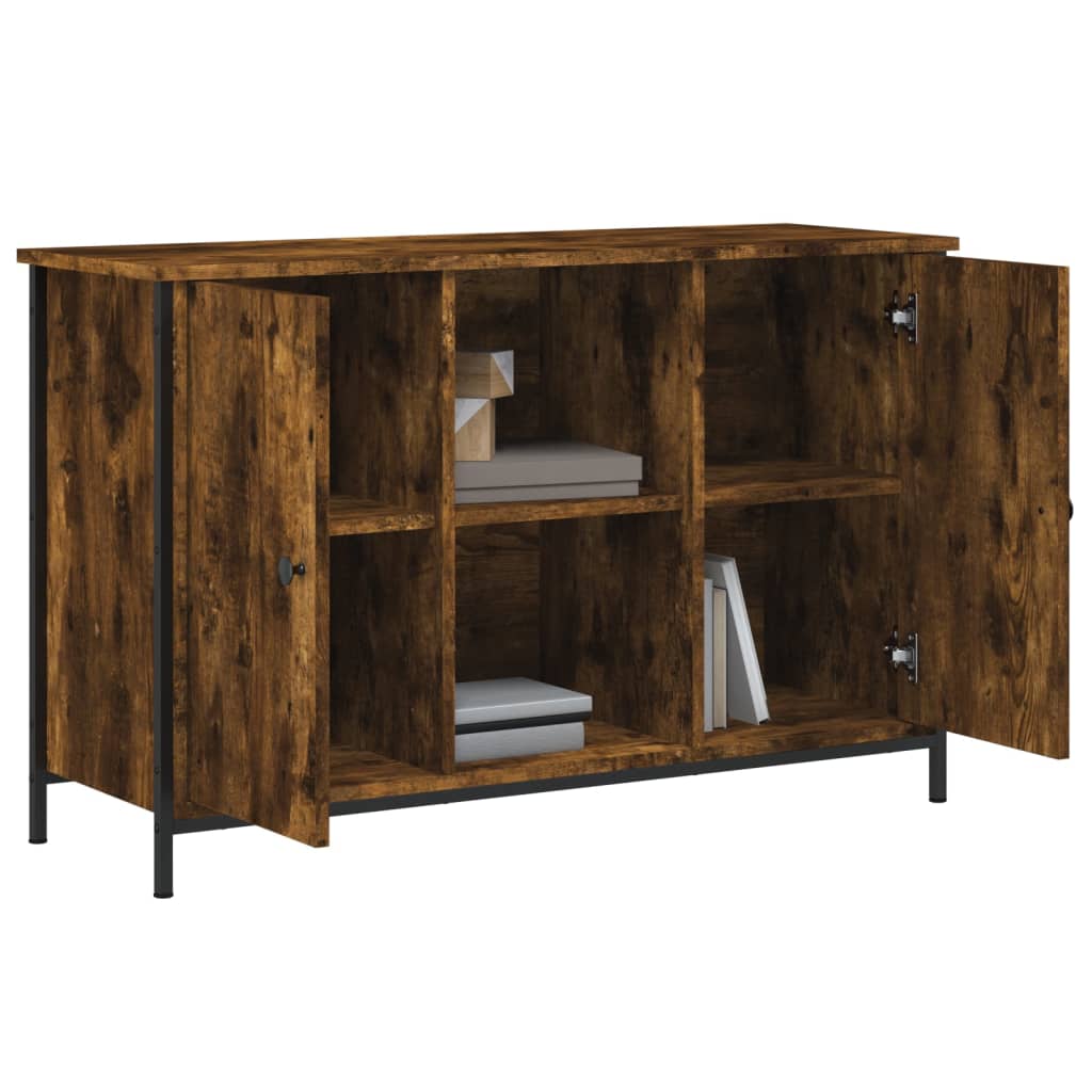 vidaXL TV Cabinet Smoked Oak 100x35x65 cm Engineered Wood