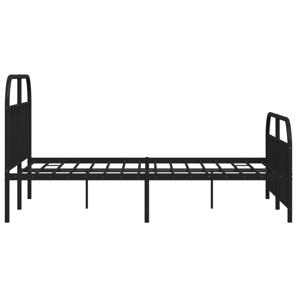 vidaXL Metal Bed Frame without Mattress with Footboard Black 140x200 cm