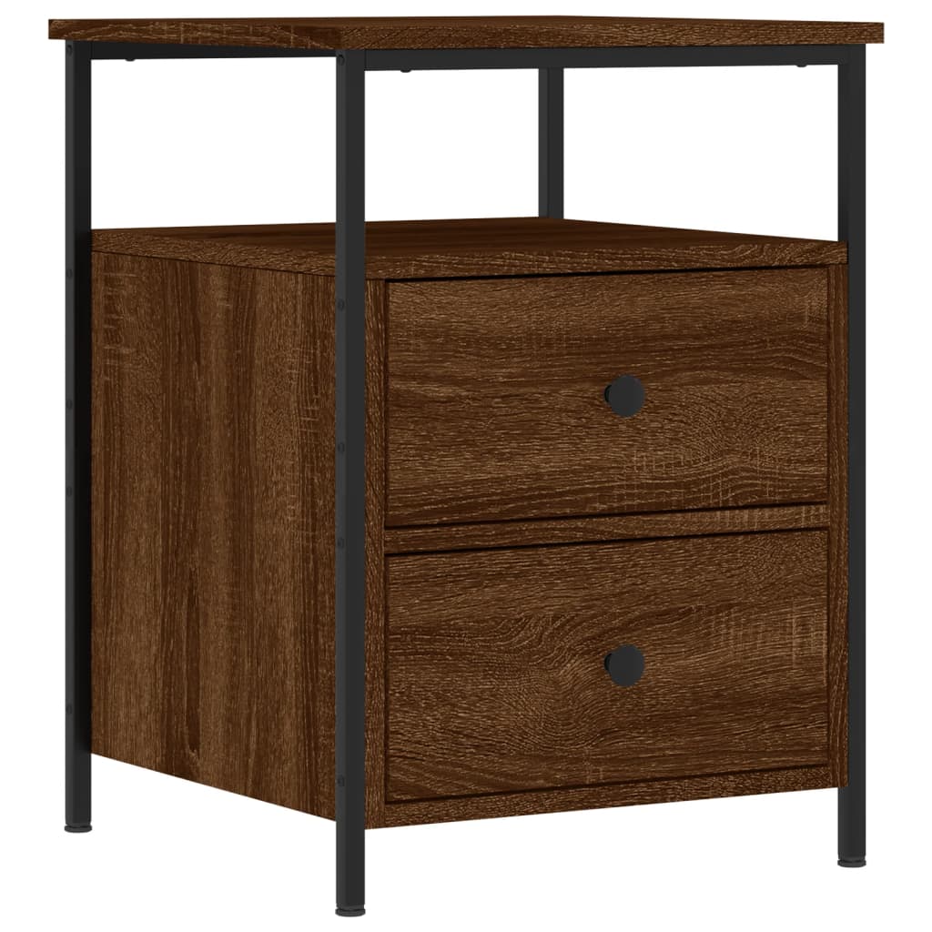 vidaXL Bedside Cabinets 2 pcs Brown Oak 44x45x60 cm Engineered Wood