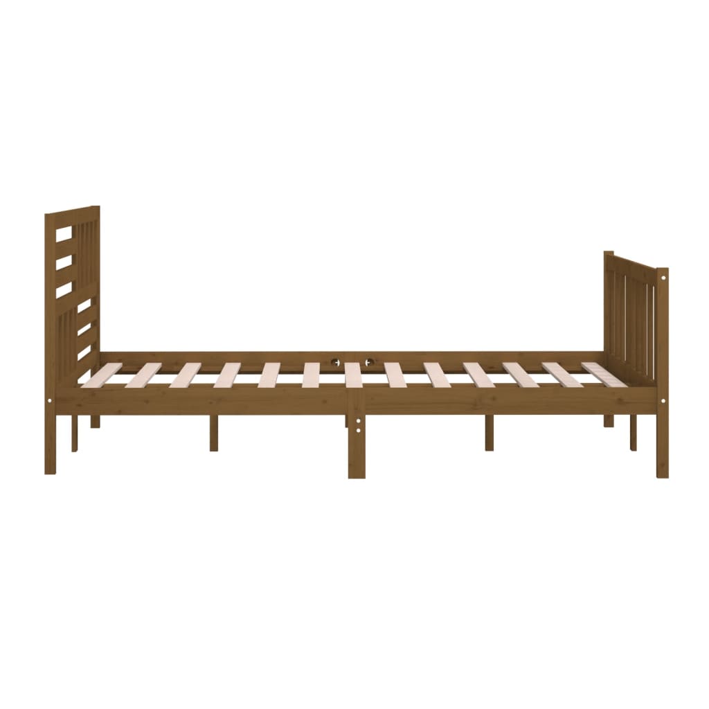 vidaXL Bed Frame without Mattress Honey Brown King Size Solid Wood