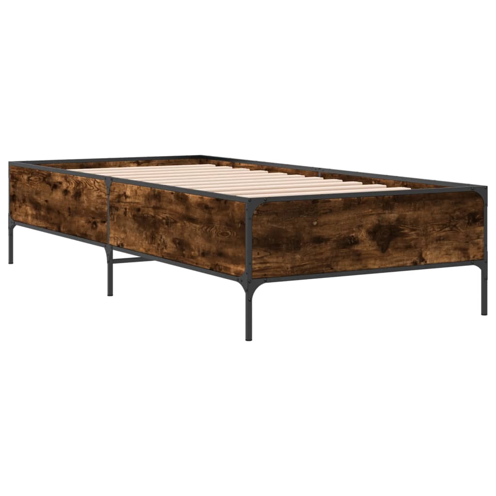 vidaXL Bed Frame without Mattress Smoked Oak 90x200 cm