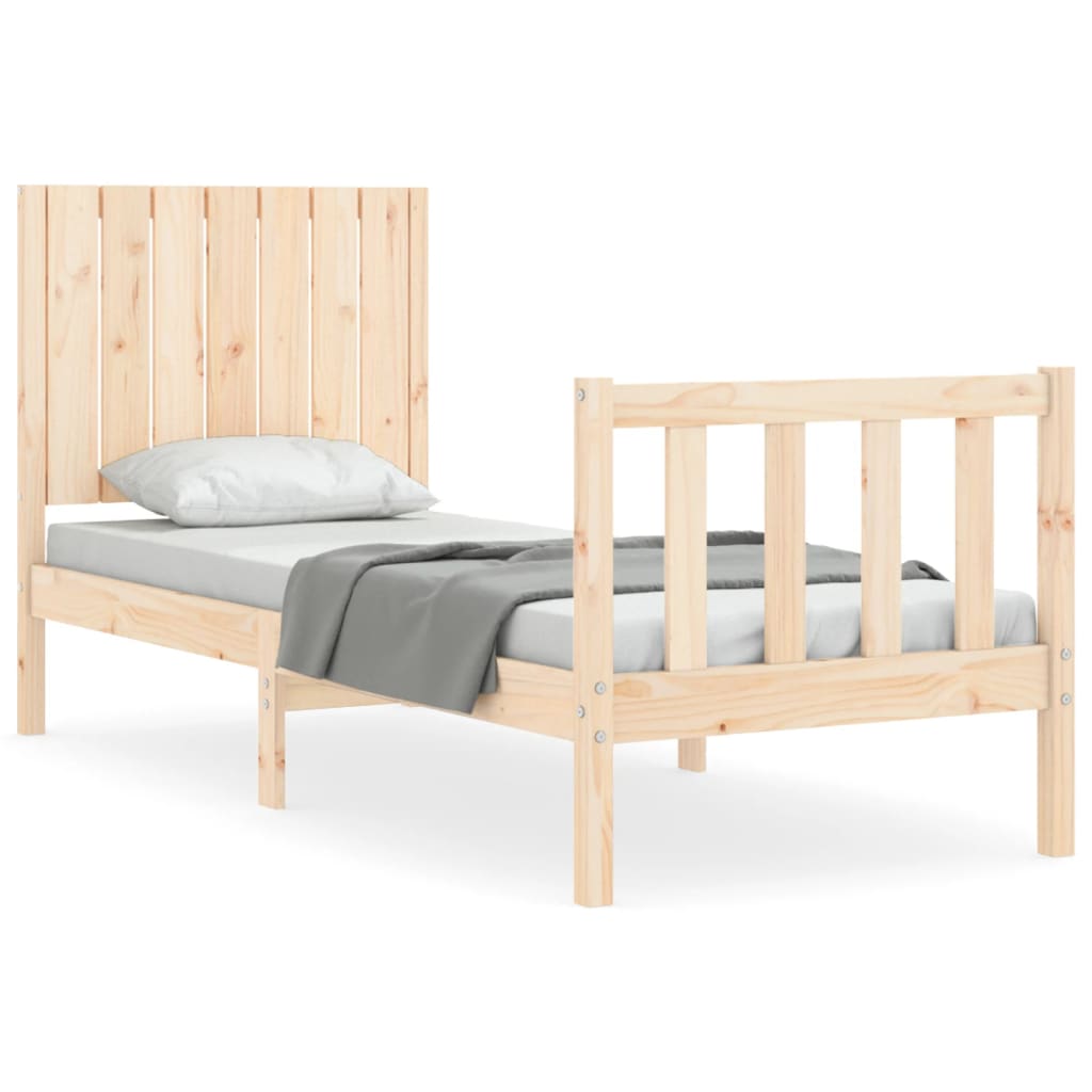 vidaXL Bed Frame without Mattress Small Single Solid Wood Pine