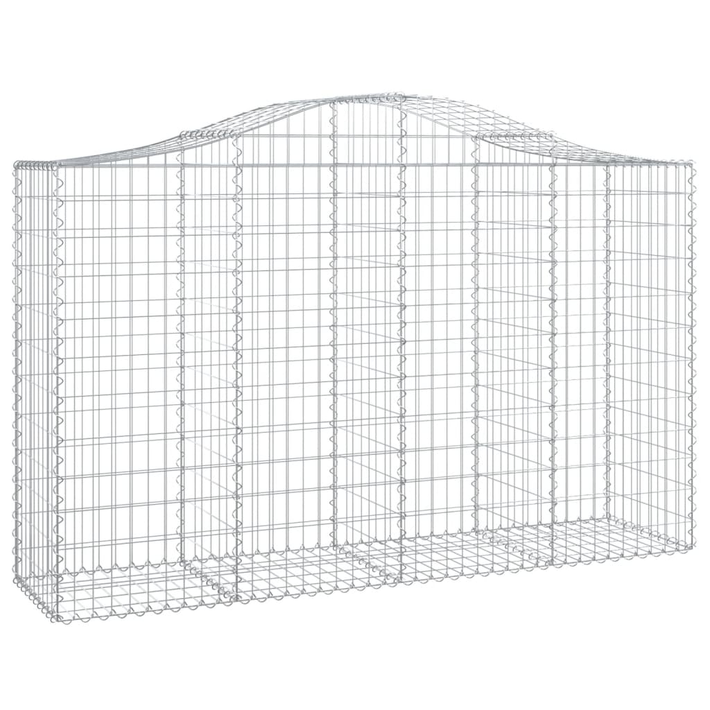 vidaXL Arched Gabion Baskets 12 pcs 200x50x120/140 cm Galvanised Iron