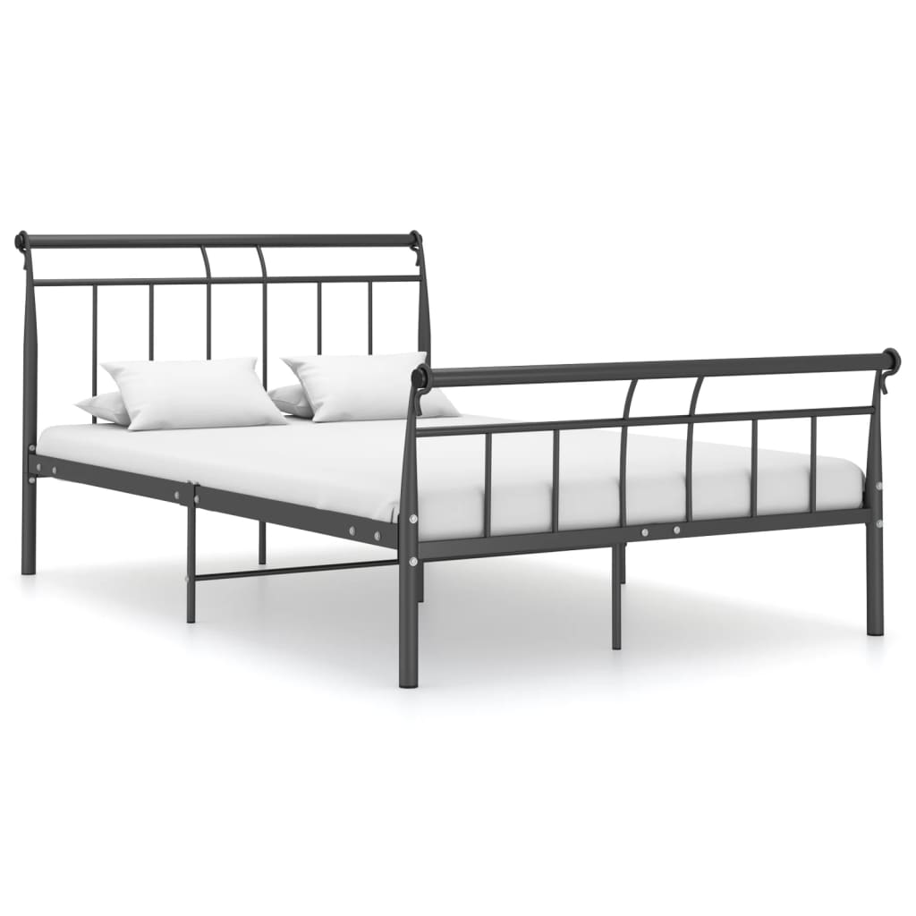 vidaXL Bed Frame without Mattress Black Metal 120x200 cm