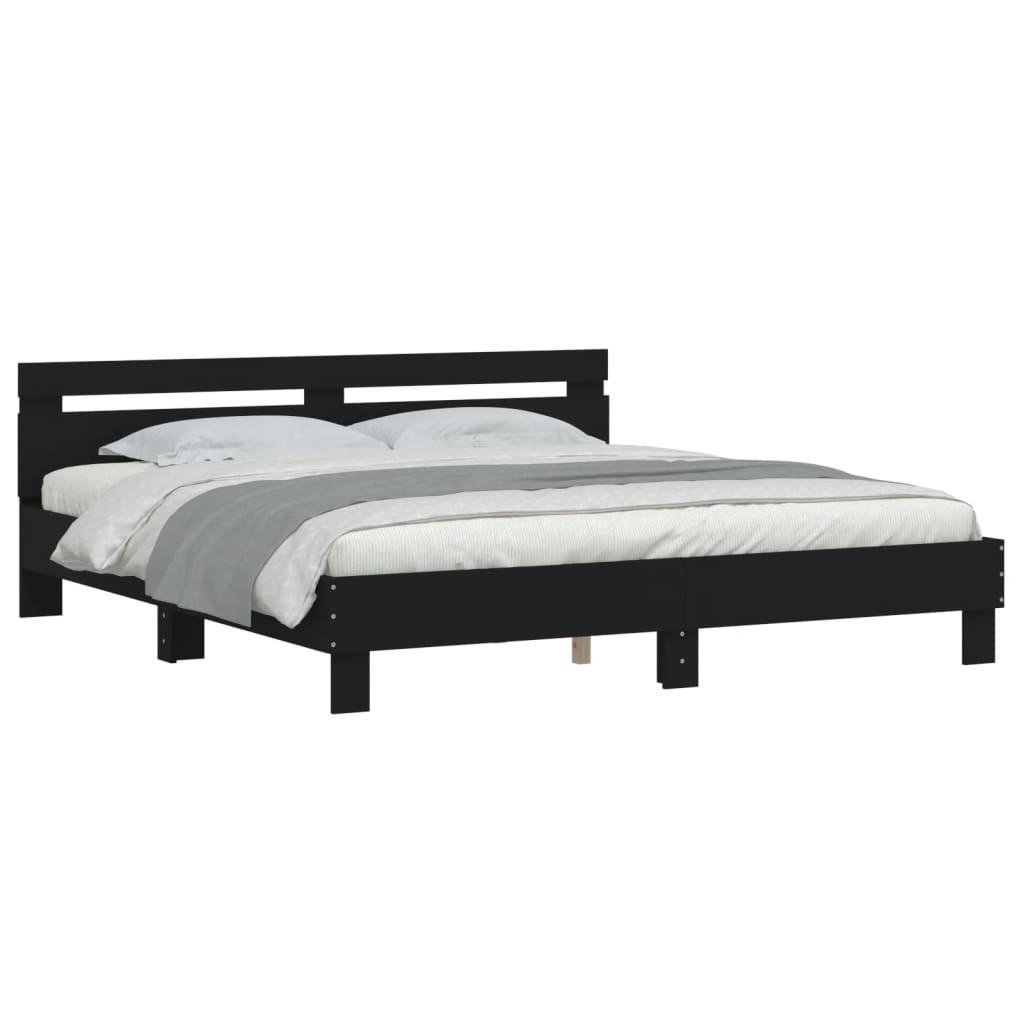 vidaXL Bed Frame without Mattress Black 160x200 cm