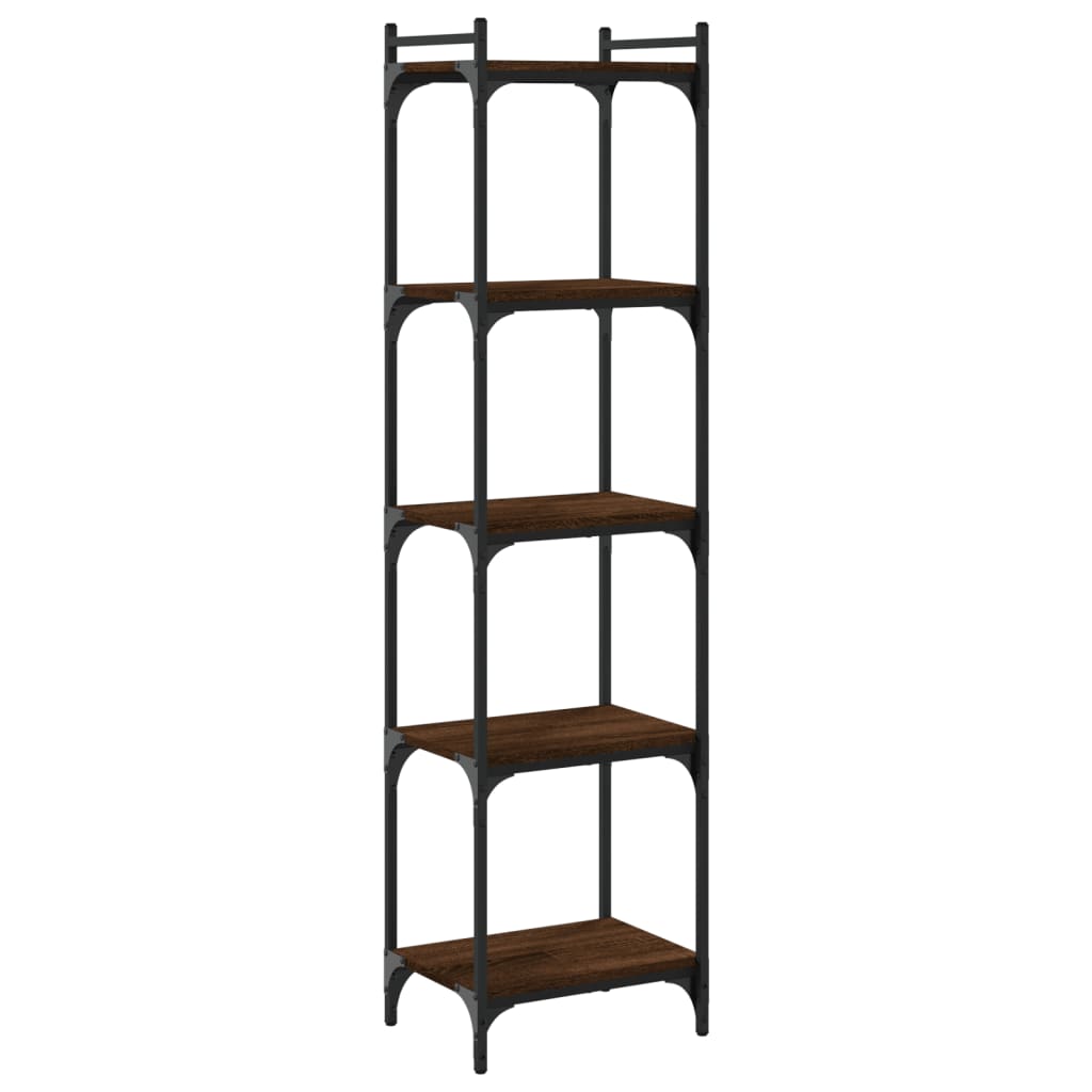 vidaXL Bookcase 5-Tier Brown Oak 40x30x154 cm Engineered Wood