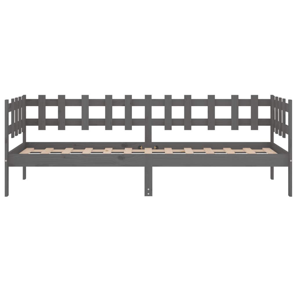 vidaXL Day Bed without Mattress Grey 80x200 cm Solid Wood Pine