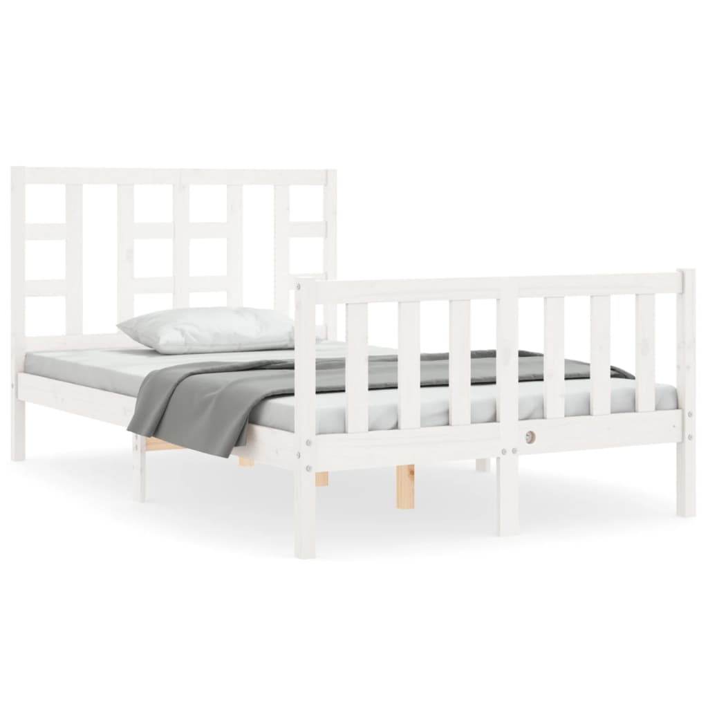 vidaXL Bed Frame without Mattress White 120x200 cm Solid Wood Pine