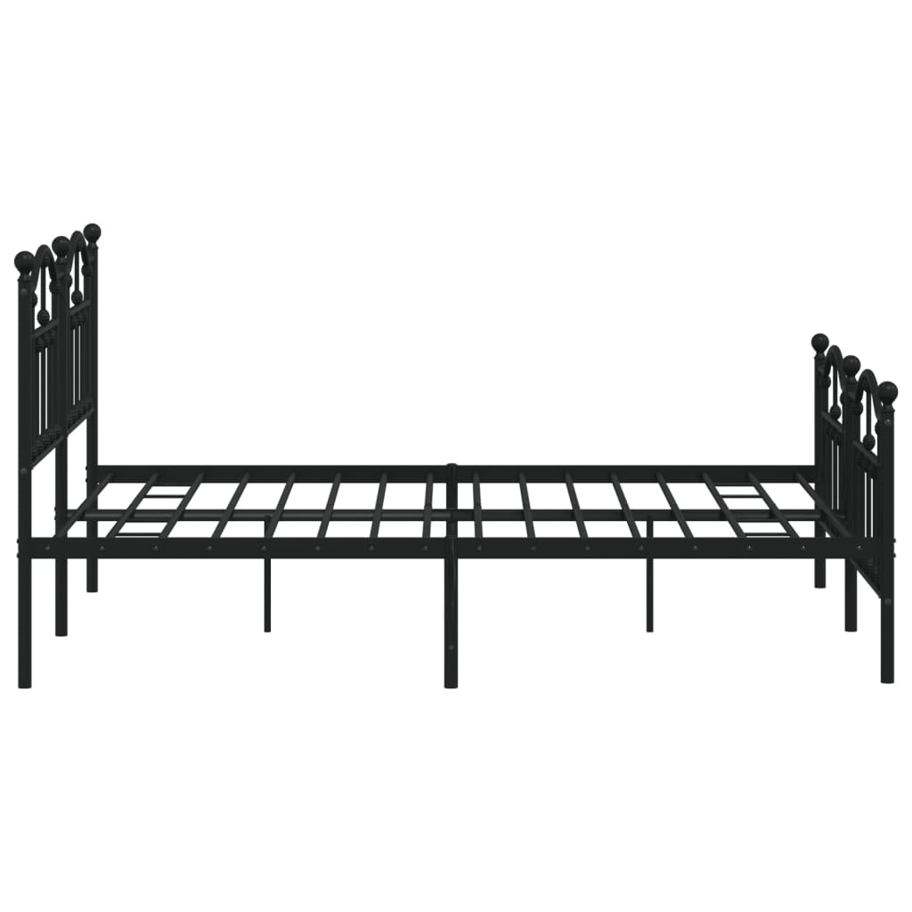 vidaXL Metal Bed Frame without Mattress with Footboard Black 140x200 cm