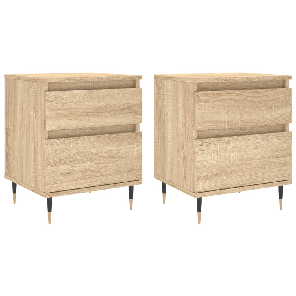 vidaXL Bedside Cabinets 2 pcs Sonoma Oak 40x35x50 cm Engineered Wood