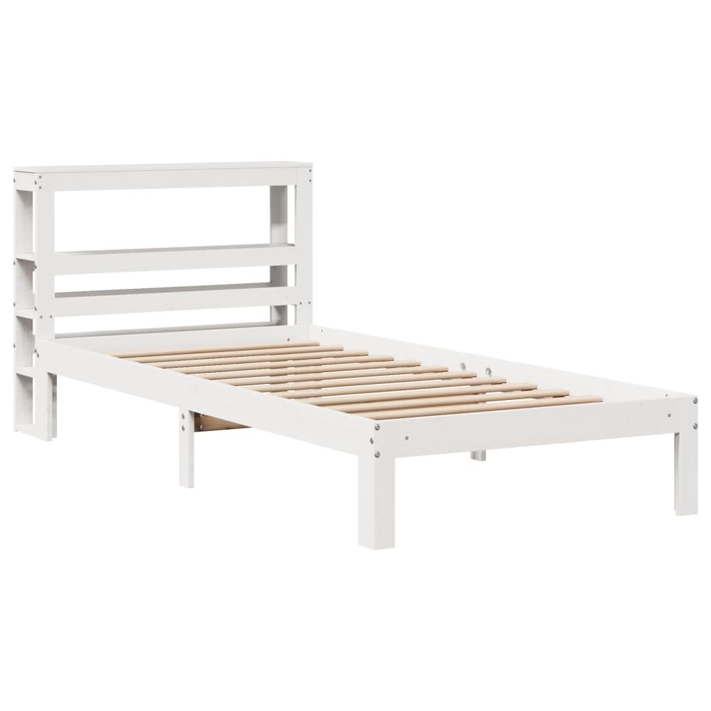 vidaXL Bed Frame with Headboard without Mattress White 75x190 cm Small Single