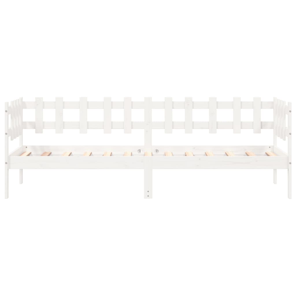 vidaXL Day Bed without Mattress White 90x190 cm Single Solid Wood Pine