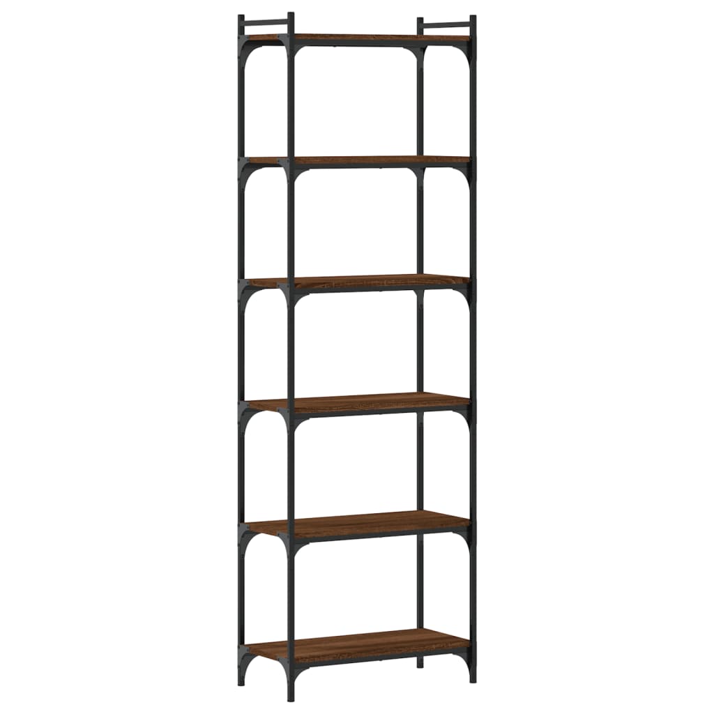 vidaXL Bookcase 6-Tier Brown Oak 60x30x188 cm Engineered Wood