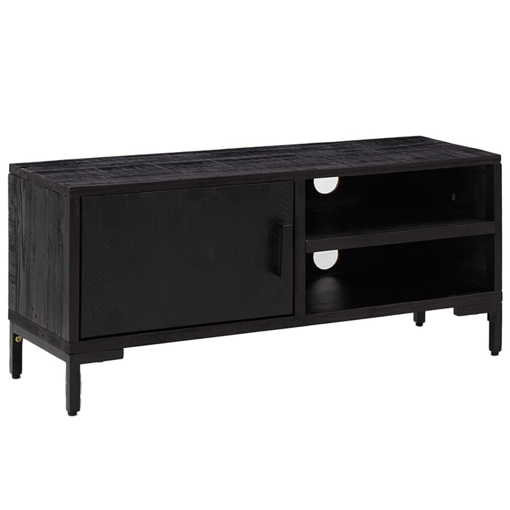 vidaXL TV Cabinet Black 90x30x40 cm Solid Pinewood