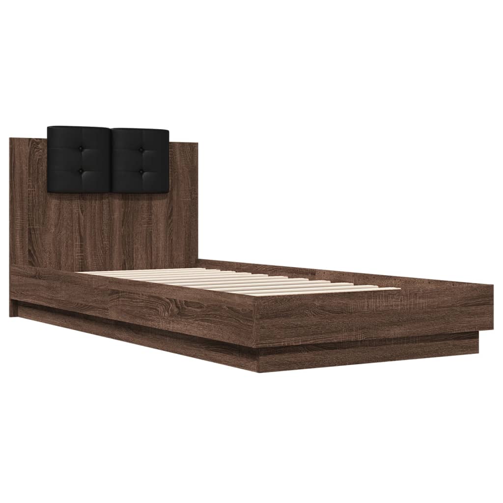 vidaXL Bed Frame without Mattress Brown Oak 100x200 cm