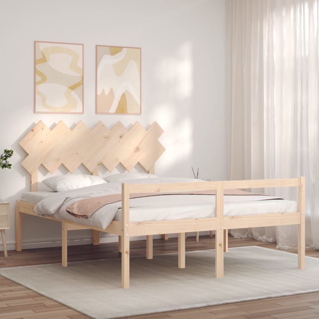 vidaXL Senior Bed without Mattress King Size Solid Wood