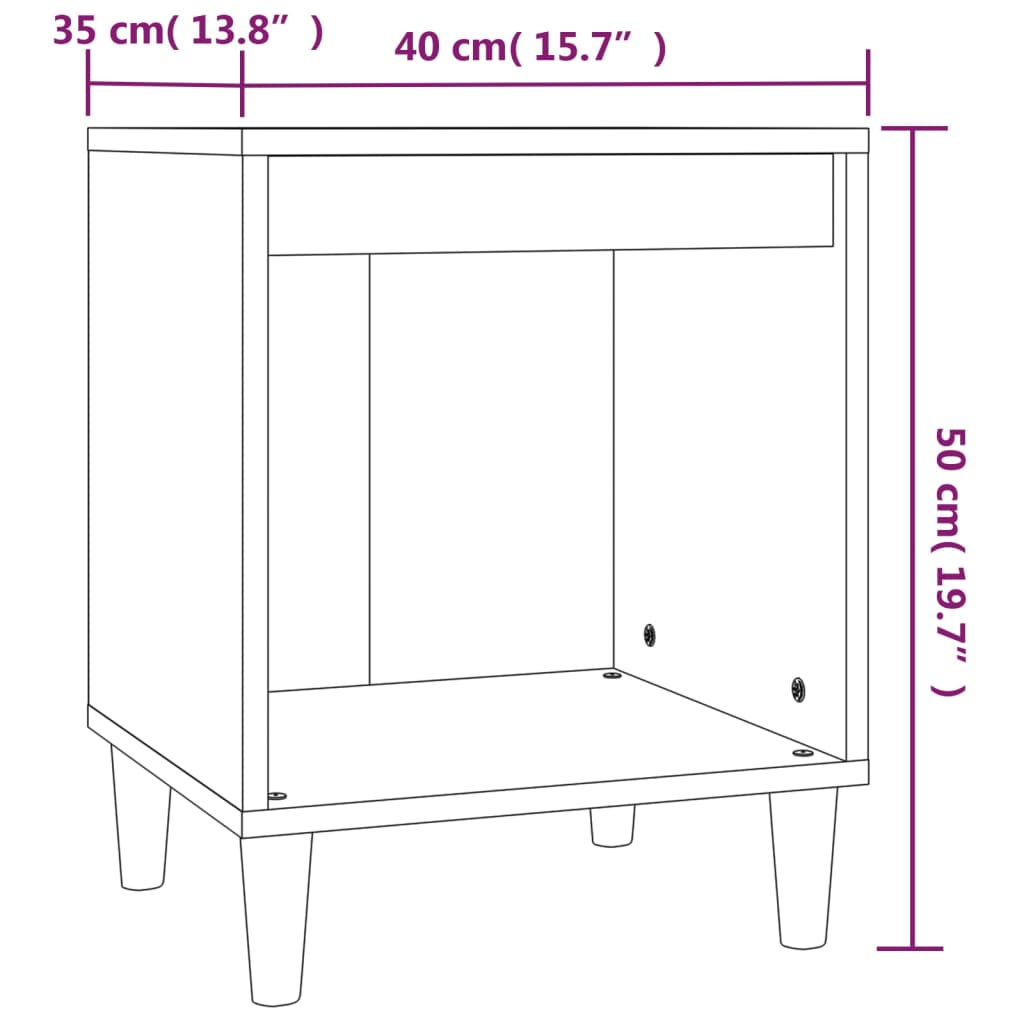 vidaXL Bedside Cabinets 2 pcs White 40x35x50 cm