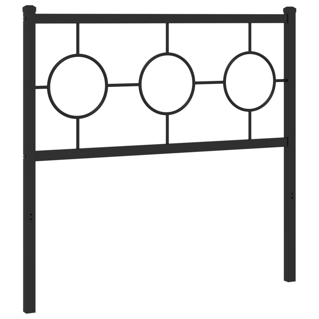 vidaXL Metal Headboard Black 90 cm