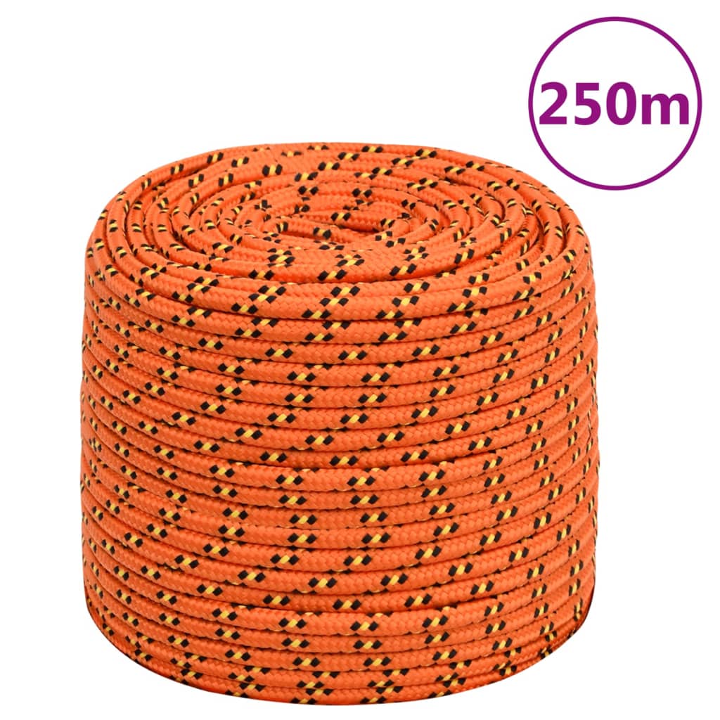 vidaXL Boat Rope Orange 8 mm 250 m Polypropylene