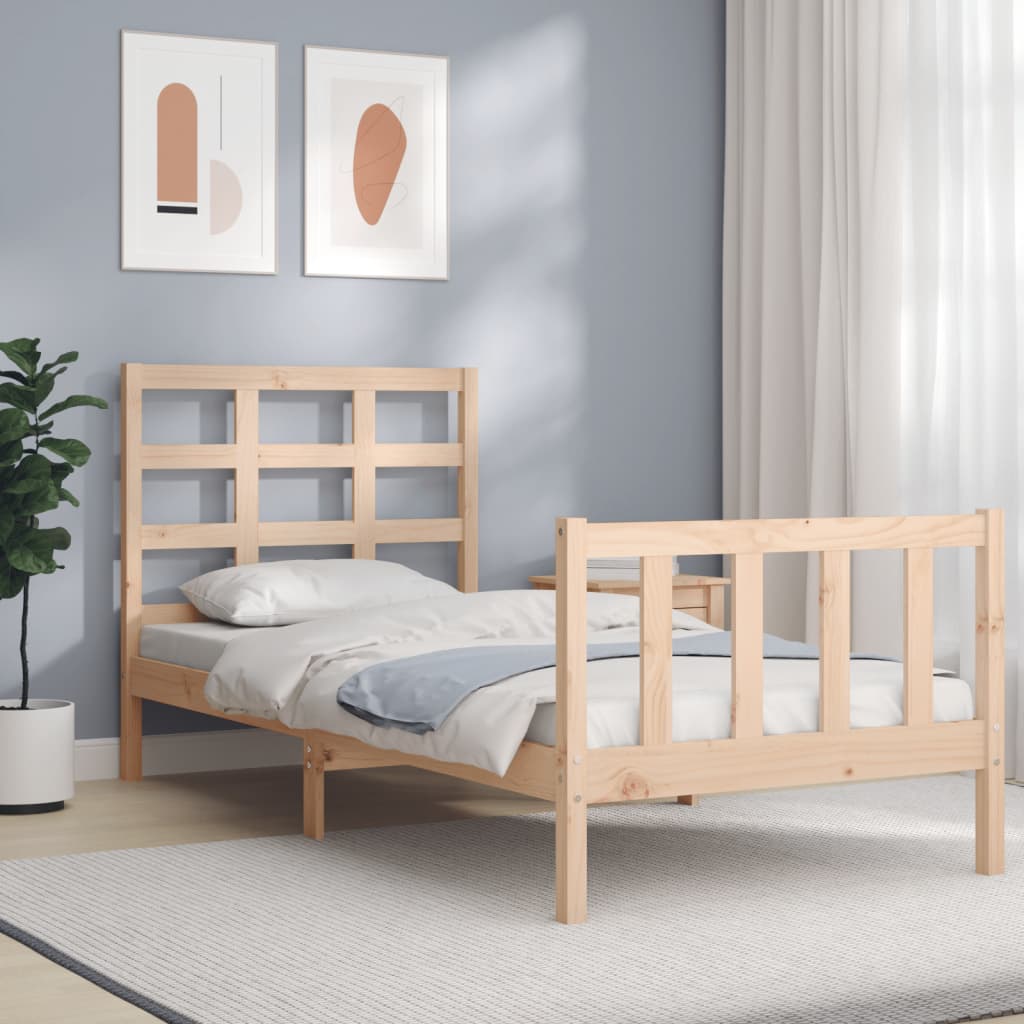 vidaXL Bed Frame without Mattress 90x190 cm Single Solid Wood Pine