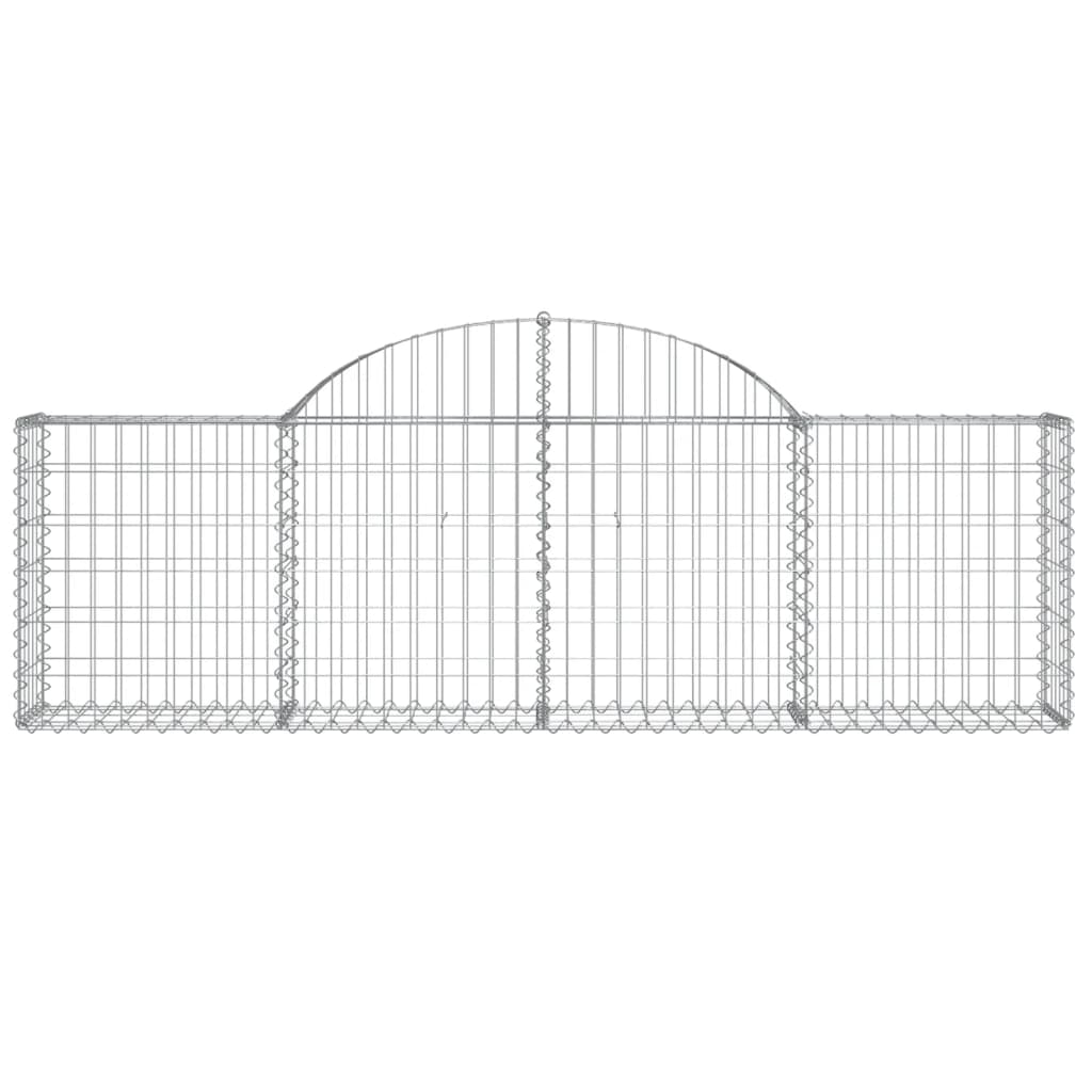 vidaXL Arched Gabion Baskets 6 pcs 200x30x60/80 cm Galvanised Iron