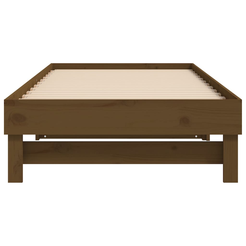 vidaXL Pull-out Day Bed without Mattress Honey Brown 2x(100x200) cm