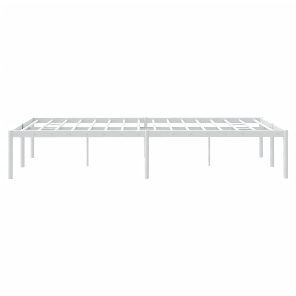 vidaXL Metal Bed Frame without Mattress White 135x190 cm Double