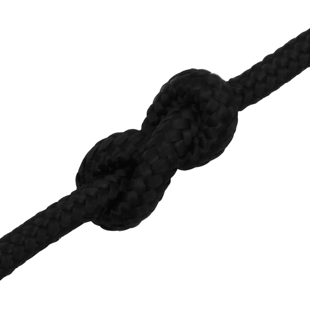 vidaXL Work Rope Black 6 mm 25 m Polyester