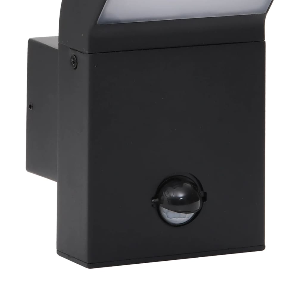 vidaXL Outdoor LED Wall Light with Sensor Black Die-cast Aluminium