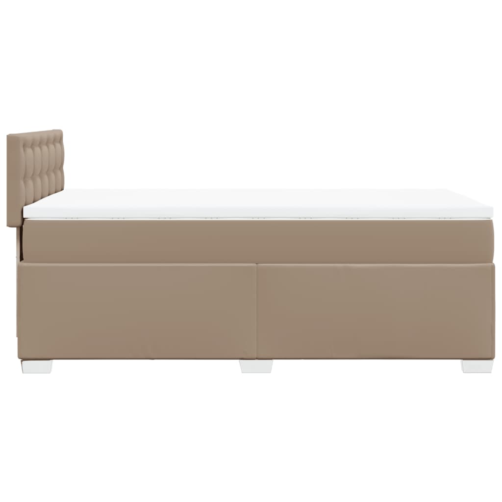 vidaXL Box Spring Bed with Mattress Cappuccino 100x200 cm Faux Leather