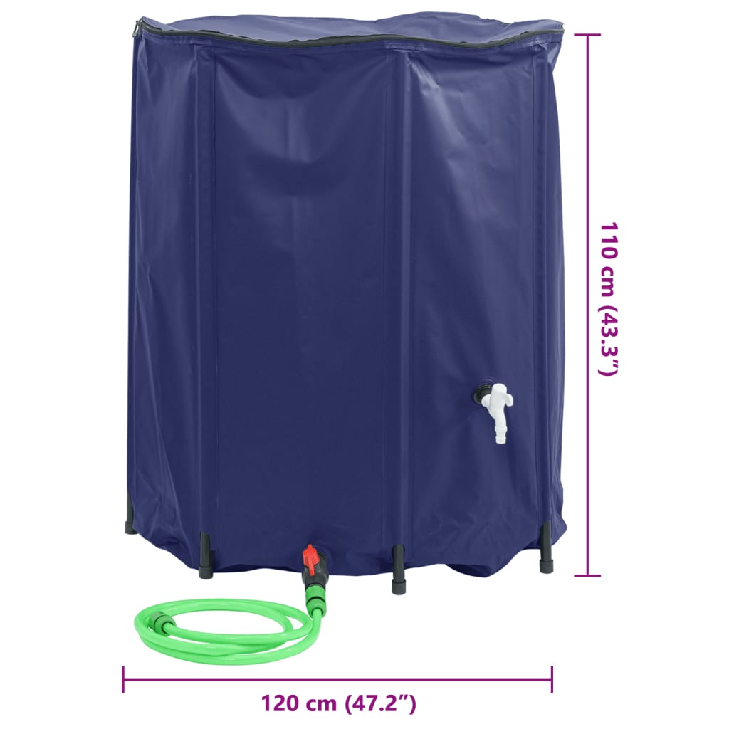 vidaXL Water Tank with Tap Foldable 1250 L PVC