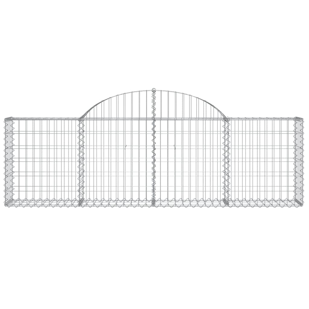 vidaXL Arched Gabion Baskets 25 pcs 200x30x60/80 cm Galvanised Iron