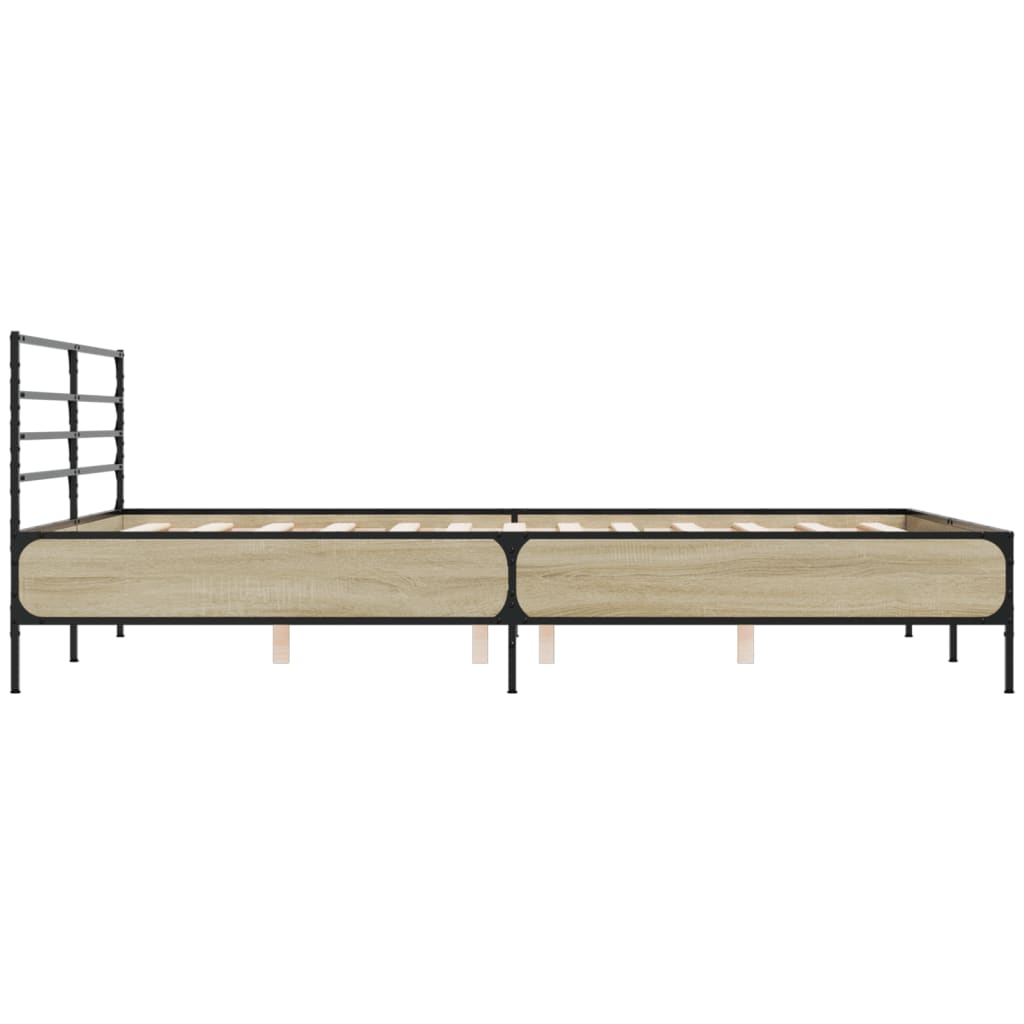 vidaXL Bed Frame without Mattress Sonoma Oak 150x200 cm King Size